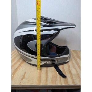 KBC TK-5X Motocross Helmet Black White Silver Graphic Off-Road Dirt Bike small